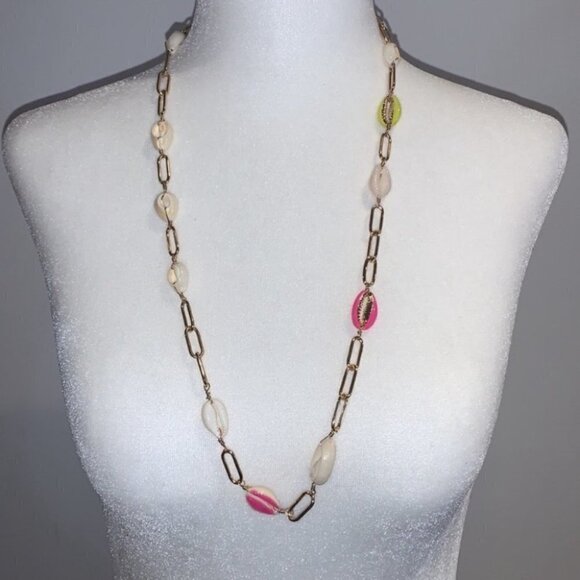 Bp Colorfull Freshwater Puka Shell  Pearl Necklace - Picture 2 of 9